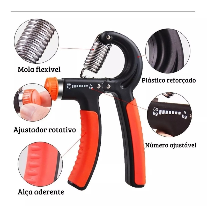 Hand Grip Flexor De Punho Com Mola Ajustável Antebraço Mãos
