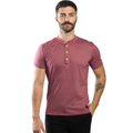 Camisa masculina gola padre manga curta