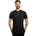 Camisa masculina gola padre manga curta
