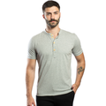 Camisa masculina gola padre manga curta