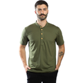 Camisa masculina gola padre manga curta