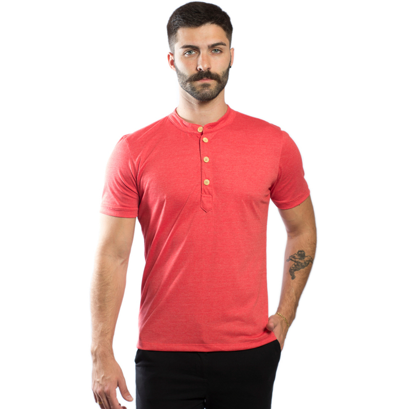 Camisa masculina gola padre manga curta