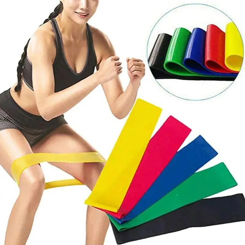 Kit Mini Band 5 Faixas Elásticas de Tensão Muscular