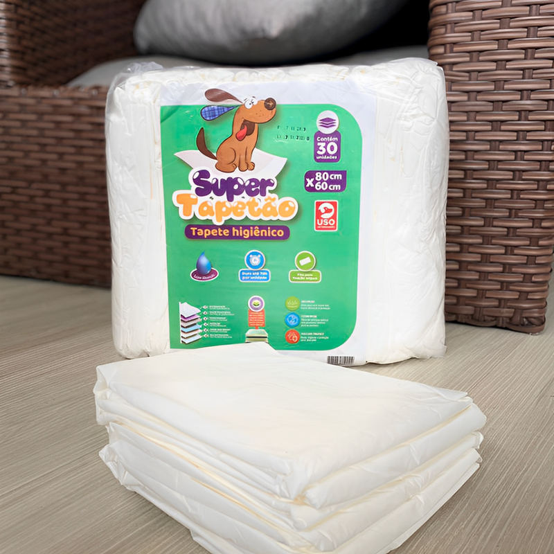 Tapete Higiênico Para Cães Super Tapetão 80 X 60 Com 30