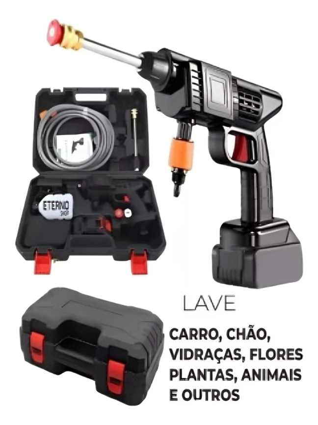 Lavadora de Alta Pressão Portátil Lava Carros E Jardins Linha Premium Pistola Profissional