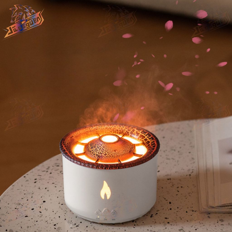 Difusor De Aroma Ambiente Umidificador Ar Óleos Led Vulcão