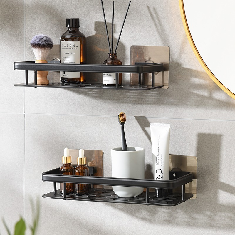 KIT Suporte De Shampoo Organizador Alta qualidade Prateleiras De Banheiro Sem Furo Premium-Space Aluminium ES