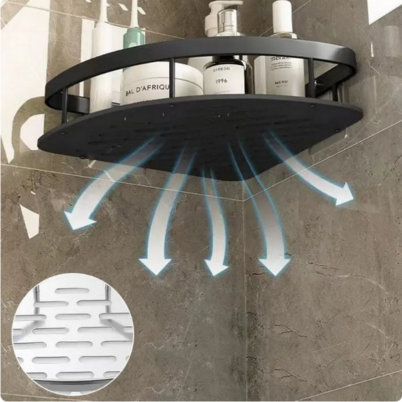 KIT Suporte De Shampoo Organizador Alta qualidade Prateleiras De Banheiro Sem Furo Premium-Space Aluminium ES