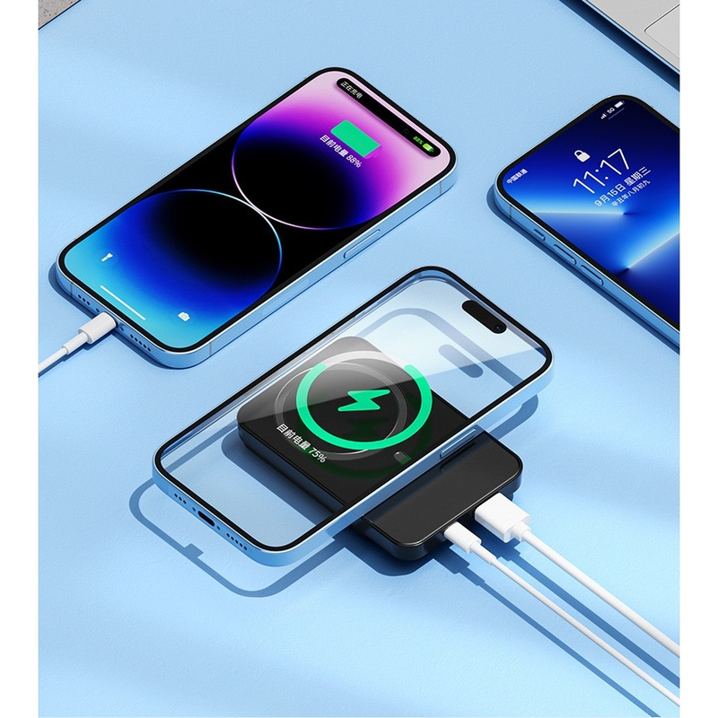Carregador Portátil Para Iphone Indução Magsafe Powerbank 10000 mAh Battery Pack -Y211