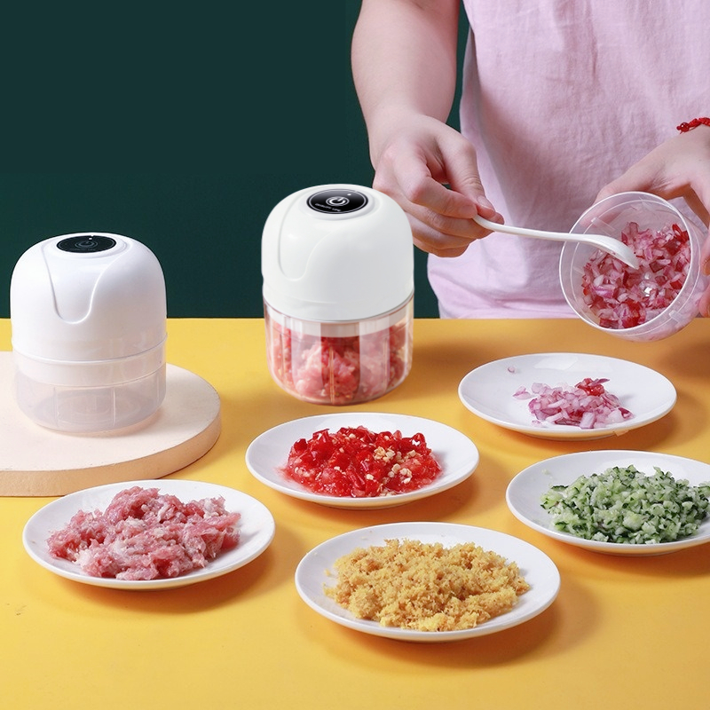 Mini Processador Triturador Sem Fio Elétrico 250ML De Alimentos Para Legumes Alho Gengibre