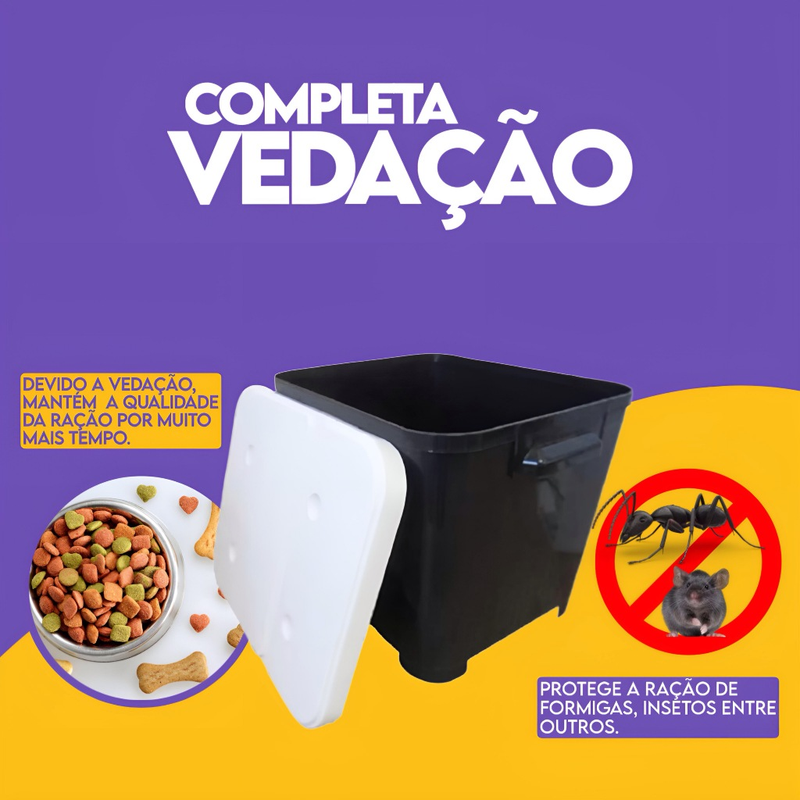 Container Porta Ração Pet 15KG + Pá Dosadora