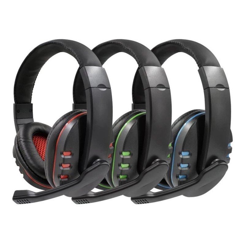 Headset fone gamer Led RGB com microfone USB e P2 para computador e videogame