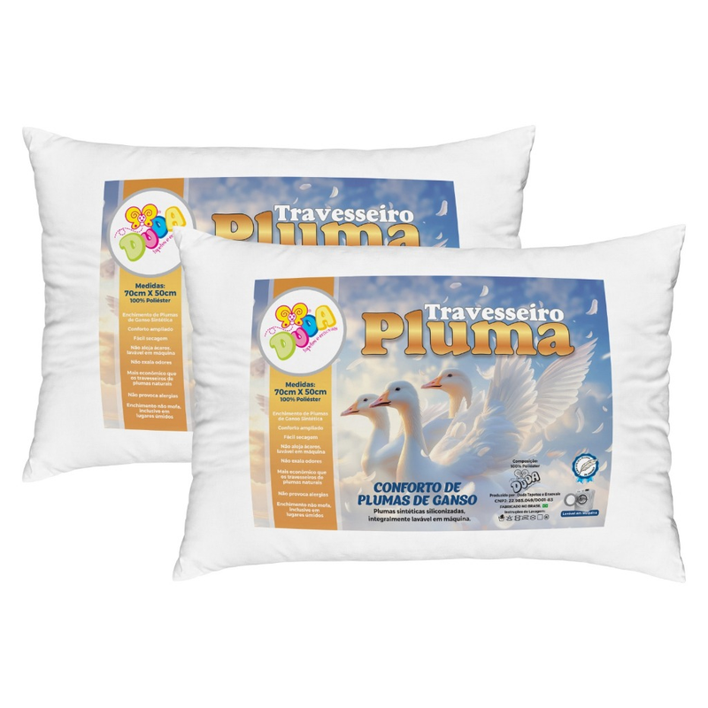 Kit 4 travesseiro de fibra silicone
