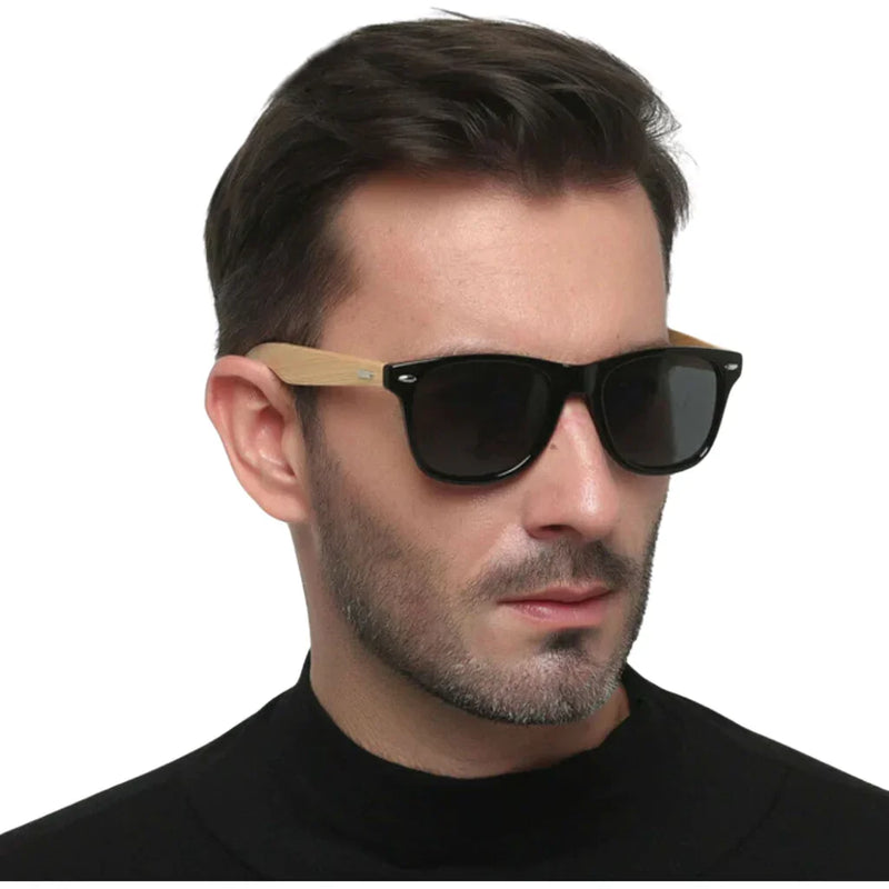 Óculos De Sol Masculino Haste Madeira Bambu