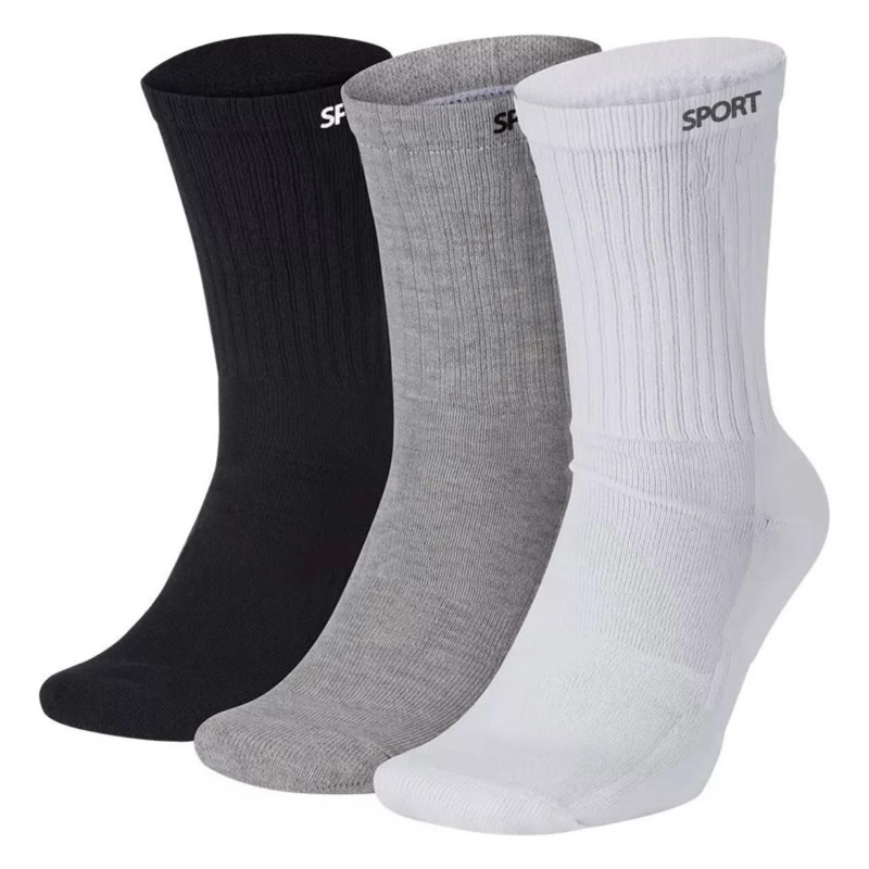 Meias Masculina Cano Alto Sport kit com 12 pares masculina Grossa direto da frabrica 50% algodao.