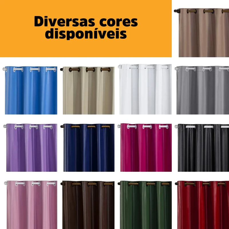 Cortina Blackout Para Quarto Sala Cozinha PVC Corta 100% Luz 2,80 Largura X 2,30 Altura Grande