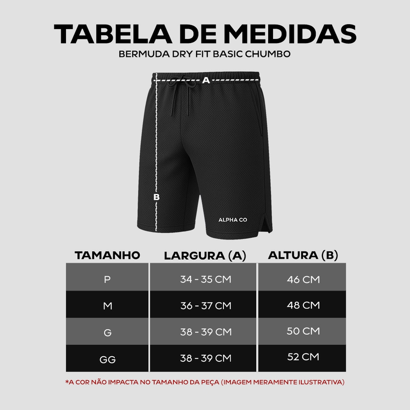 Kit 5 Peças Dry Fit 3 Camisetas e 2 Bermudas Alpha Co