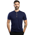 Camisa masculina gola padre manga curta