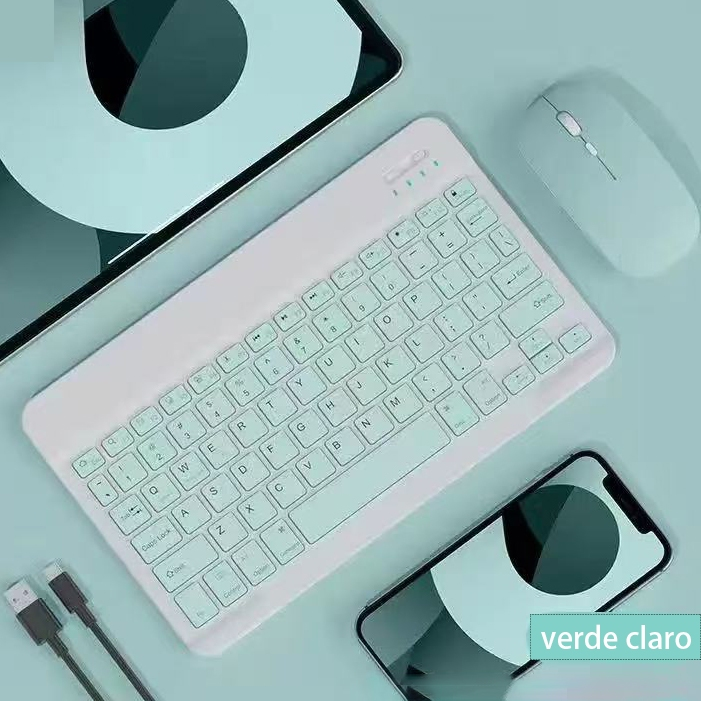 Teclado 10 polegadas com mouse sem fio, bluetooth