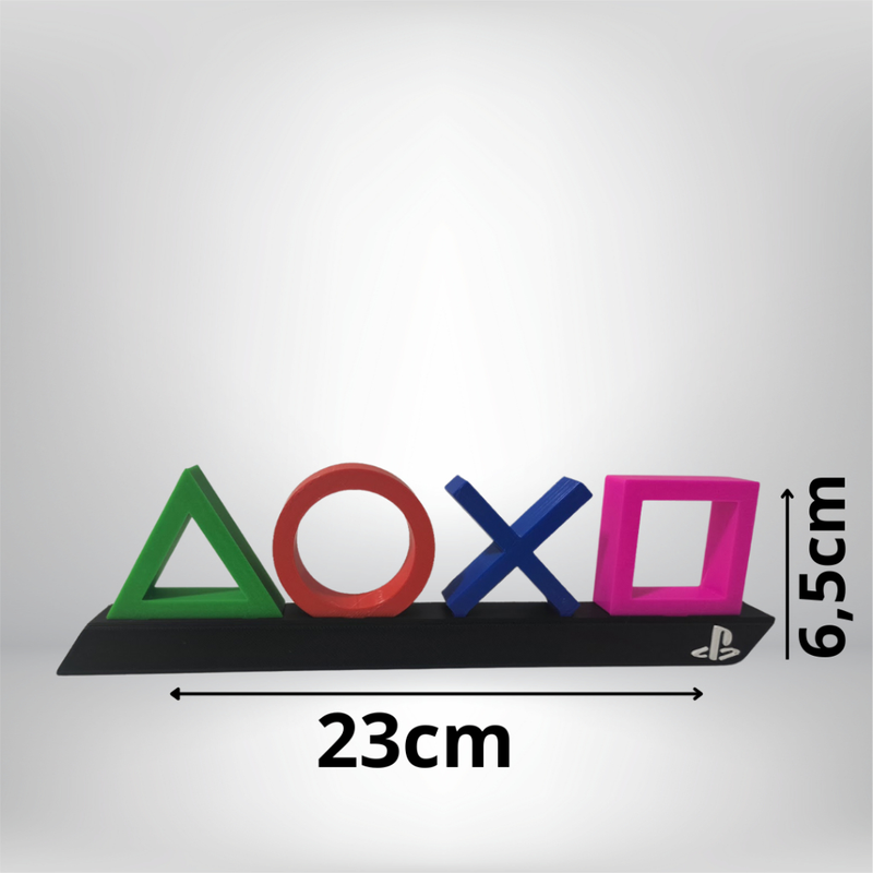 Letreiro Gamer PlayStation – Decoração Geek para Setup 3D Colorido