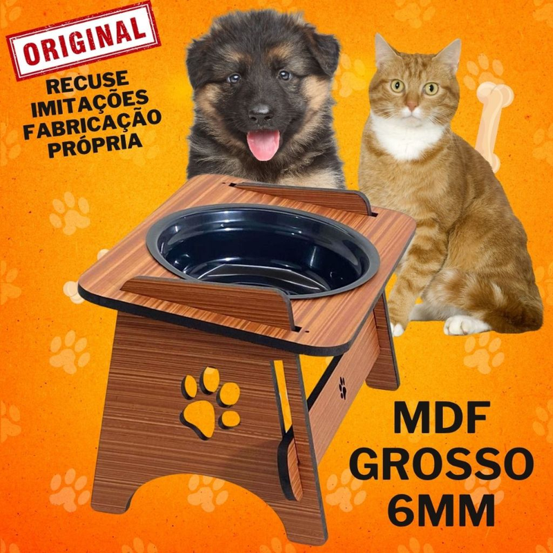 Comedouro/Bebedouro suspenso para cães e gatos