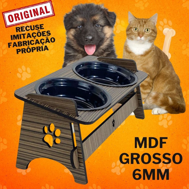 Comedouro/Bebedouro suspenso para cães e gatos