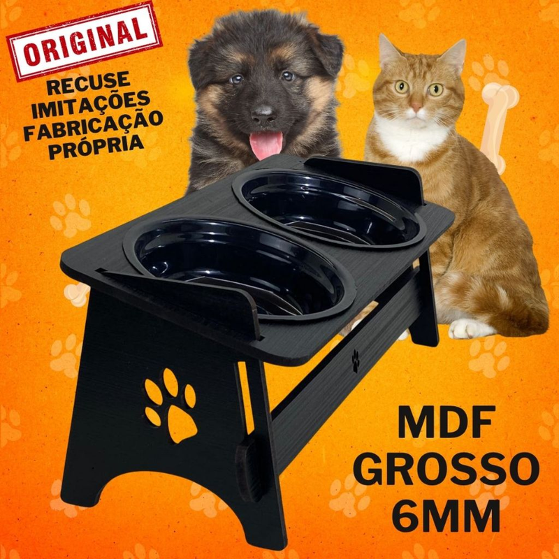 Comedouro/Bebedouro suspenso para cães e gatos