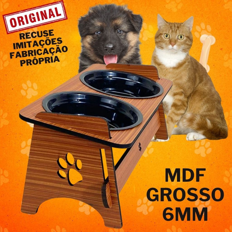 Comedouro/Bebedouro suspenso para cães e gatos