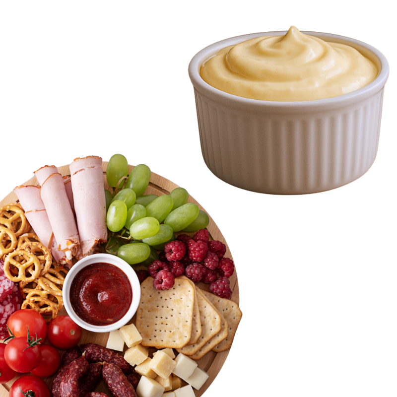 Kit Petisqueira Redonda Para Frios Queijo Com Molheira Ramekin e Garfinhos para Petiscos