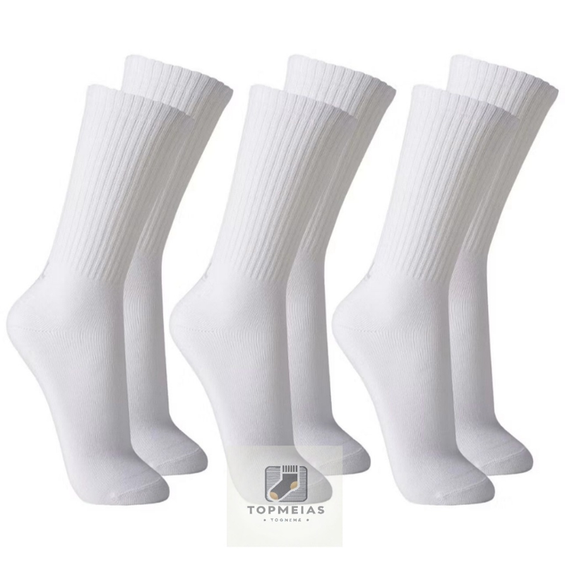 Meias masculina cano alto sport kit com 12 pares