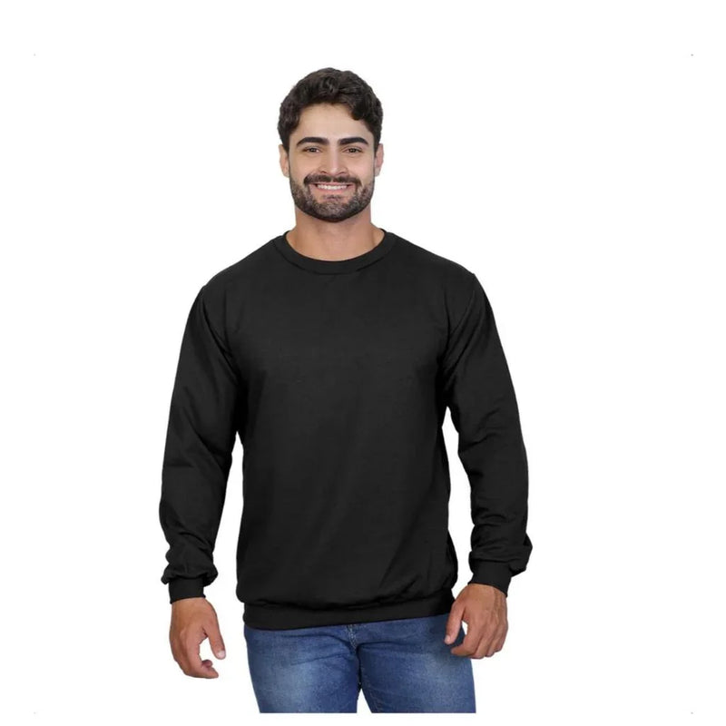 Kit 2 Moletom Careca Gola Redonda Liso Com Ribana Flanelado Casaco Alta Qualidade Preço Imperdível