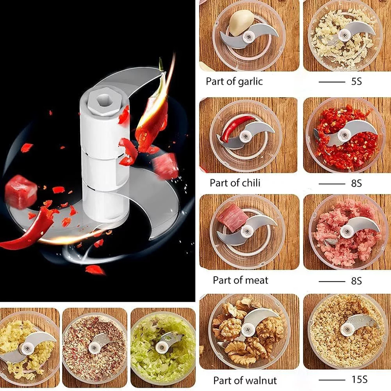 Mini Processador Triturador Sem Fio Elétrico 250ML De Alimentos Para Legumes Alho Gengibre