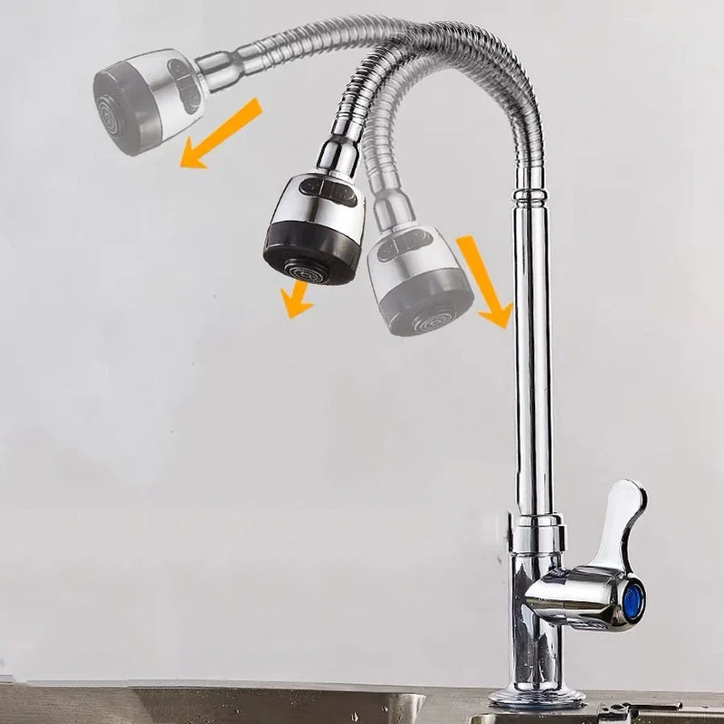 Inox Prata Torneira Com Chuveiro Com Rotação De 360° Cozinha Luxo Parede Promoção