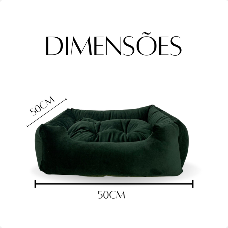 Cama Caminha Pet Suede Enchimento Siliconado e Zíper Removível