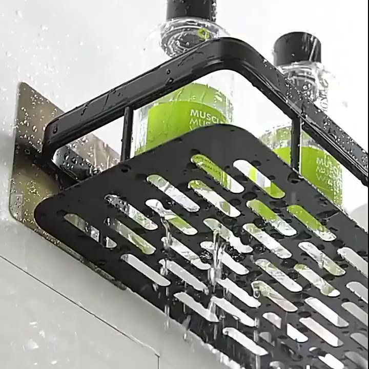 KIT Suporte De Shampoo Organizador Alta qualidade Prateleiras De Banheiro Sem Furo Premium-Space Aluminium ES