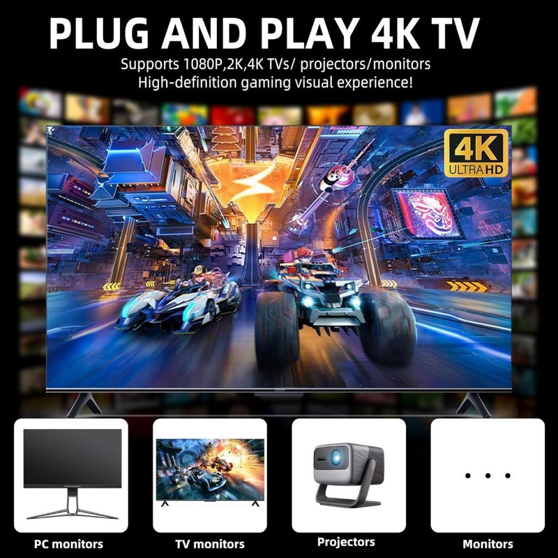2025 NOVO Vídeo Game Stick M15 Pro 4k 64gb Hdmi Com 2 Controles Se Fio +20mil Jogos