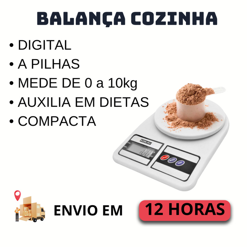 Balança Digital Com Pilhas Cozinha De alimentos Alta Precisão 0g a 10kg