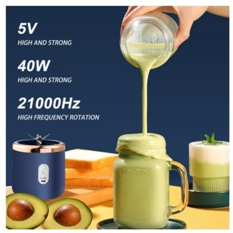 400ML 6 Lâminas Espremedor Elétrico Mini Liquidificador Portátil De Suco De Alimentos Misturador Leite