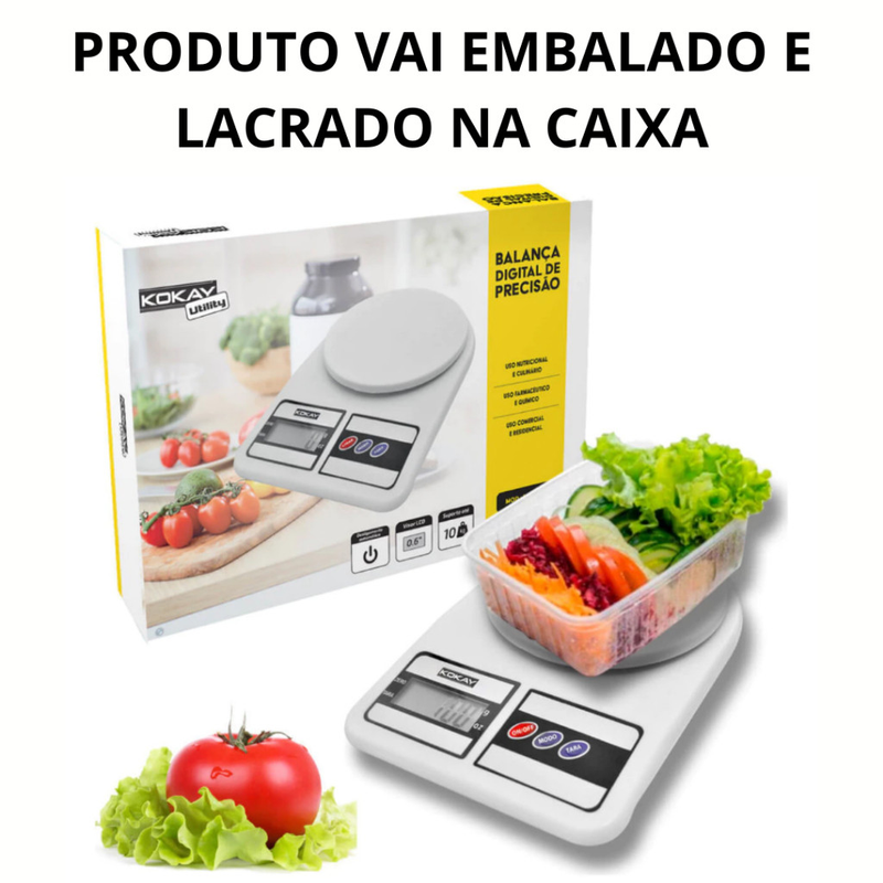 Balança Digital Com Pilhas Cozinha De alimentos Alta Precisão 0g a 10kg