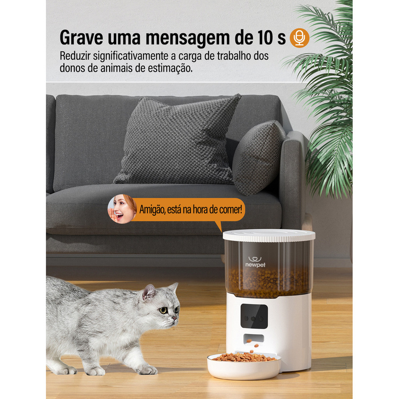 4l Alimentador De Ração Para Cães E Gatos Dispensador Newpet - Bivolt