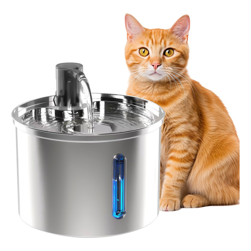Fonte de água de aço inoxidável para gatos e cães